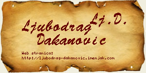 Ljubodrag Dakanović vizit kartica